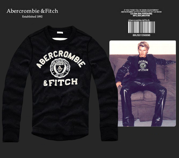 Abercrombie Fitch Hombres De Cuello Redondo Con Gente Fotos Largo Remera AF6003